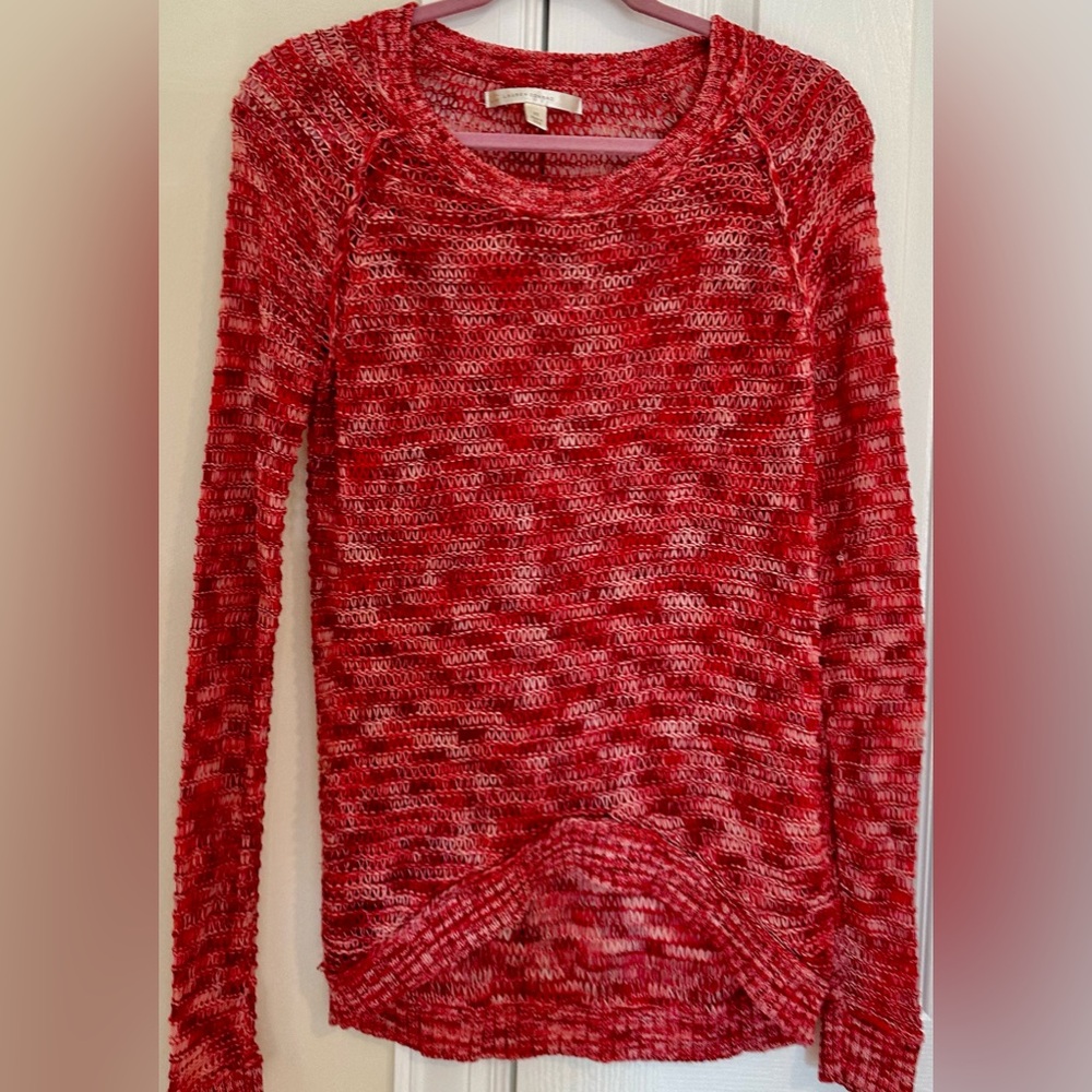 Lauren Conrad LC red marbled long sleeve pullover sweater size‎ xsmall